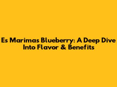 Es Marimas Blueberry: A Deep Dive Into Flavor & Benefits