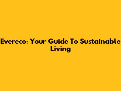 Evereco: Your Guide To Sustainable Living