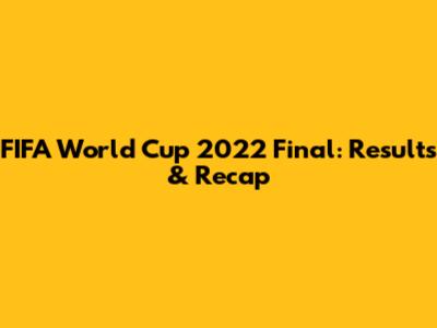 FIFA World Cup 2022 Final: Results & Recap