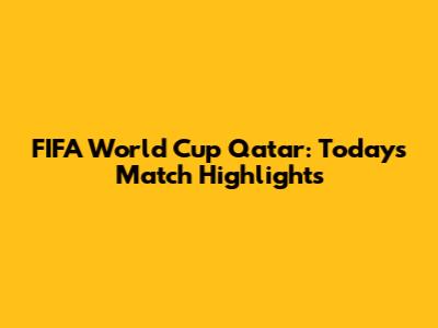 FIFA World Cup Qatar: Today's Match Highlights