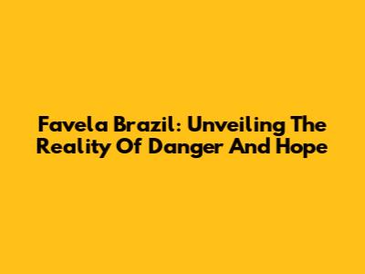 Favela Brazil: Unveiling The Reality Of Danger And Hope