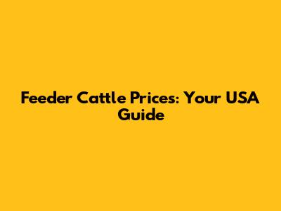 Feeder Cattle Prices: Your USA Guide