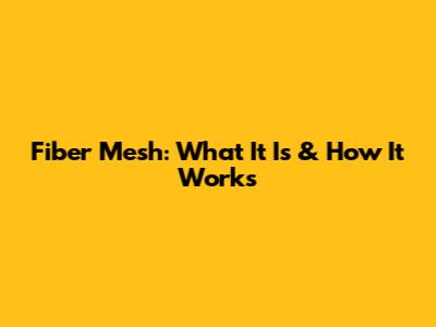 Fiber Mesh: What It Is & How It Works
