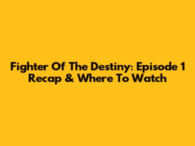 Fighter Of The Destiny: Episode 1 Recap & Where To Watch