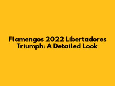 Flamengo's 2022 Libertadores Triumph: A Detailed Look