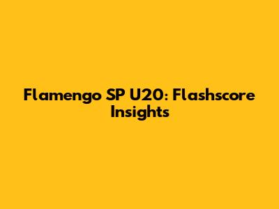 Flamengo SP U20: Flashscore Insights