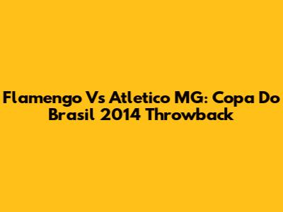 Flamengo Vs Atletico MG: Copa Do Brasil 2014 Throwback