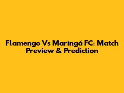 Flamengo Vs Maringá FC: Match Preview & Prediction