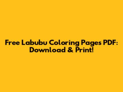 Free Labubu Coloring Pages PDF: Download & Print!