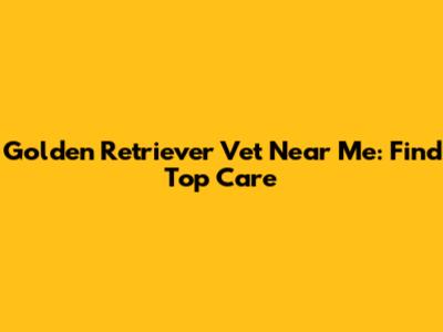 Golden Retriever Vet Near Me: Find Top Care