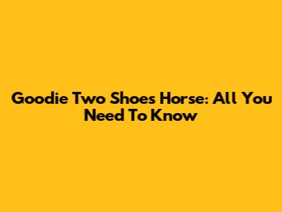 Goodie Two Shoes Horse: All You Need To Know