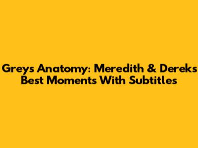 Grey's Anatomy: Meredith & Derek's Best Moments With Subtitles