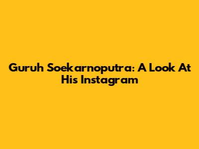 Guruh Soekarnoputra: A Look At His Instagram