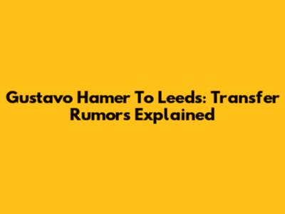 Gustavo Hamer To Leeds: Transfer Rumors Explained