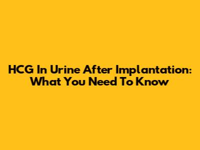 HCG In Urine After Implantation: What You Need To Know