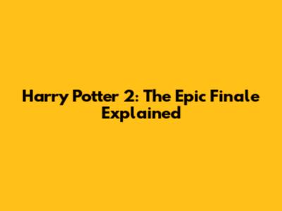 Harry Potter 2: The Epic Finale Explained
