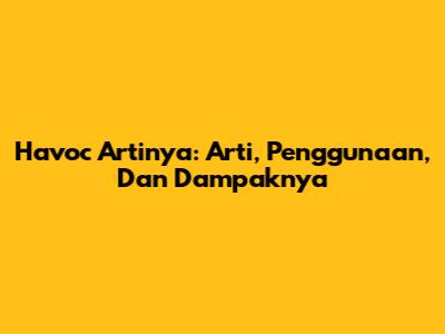 Havoc Artinya: Arti, Penggunaan, Dan Dampaknya