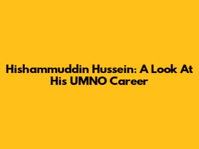 Hishammuddin Hussein: A Look At His UMNO Career