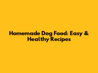 Homemade Dog Food: Easy & Healthy Recipes