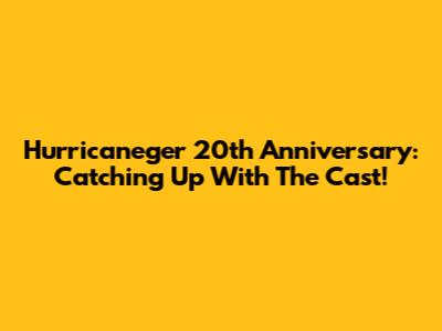 Hurricaneger 20th Anniversary: Catching Up With The Cast!