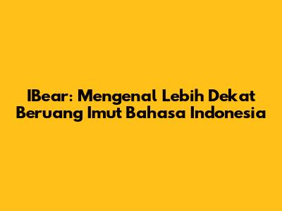 IBear: Mengenal Lebih Dekat Beruang Imut Bahasa Indonesia