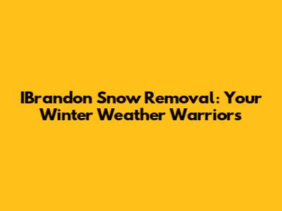 IBrandon Snow Removal: Your Winter Weather Warriors