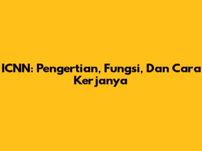 ICNN: Pengertian, Fungsi, Dan Cara Kerjanya