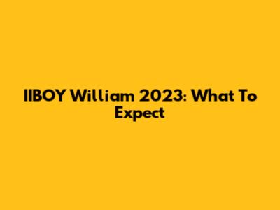 IIBOY William 2023: What To Expect