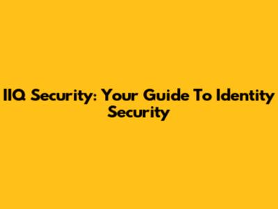 IIQ Security: Your Guide To Identity Security