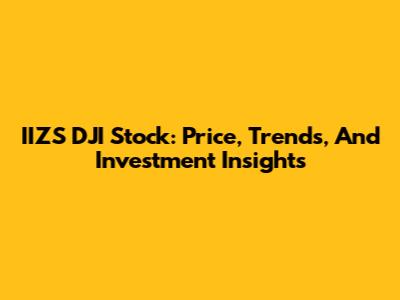 IIZS DJI Stock: Price, Trends, And Investment Insights
