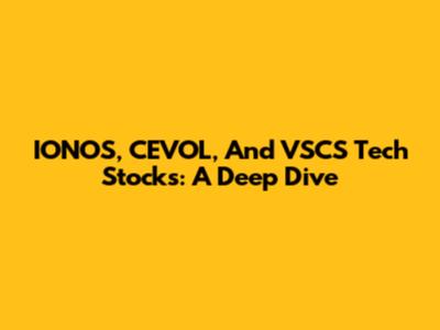IONOS, CEVOL, And VSCS Tech Stocks: A Deep Dive