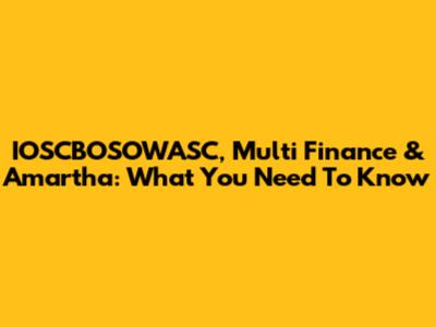 IOSCBOSOWASC, Multi Finance & Amartha: What You Need To Know