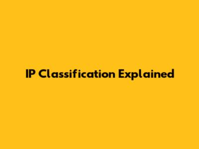 IP Classification Explained
