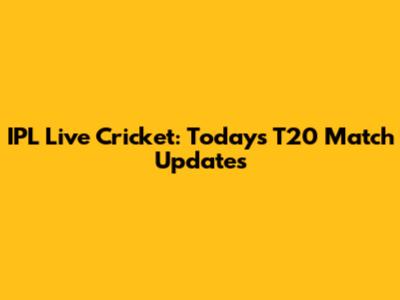 IPL Live Cricket: Today's T20 Match Updates
