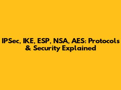 IPSec, IKE, ESP, NSA, AES: Protocols & Security Explained