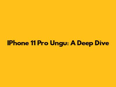 IPhone 11 Pro Ungu: A Deep Dive