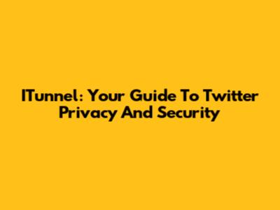 ITunnel: Your Guide To Twitter Privacy And Security