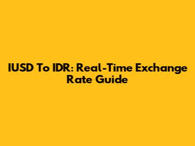 IUSD To IDR: Real-Time Exchange Rate Guide