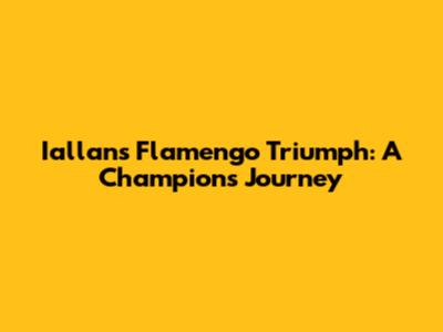 Iallan's Flamengo Triumph: A Champion's Journey