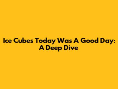 Ice Cube's 'Today Was A Good Day': A Deep Dive