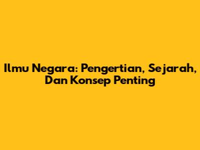 Ilmu Negara: Pengertian, Sejarah, Dan Konsep Penting