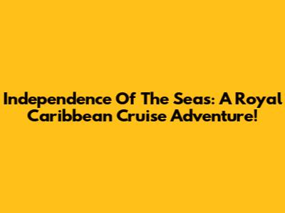 Independence Of The Seas: A Royal Caribbean Cruise Adventure!
