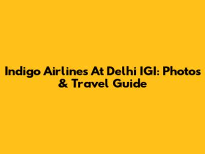 Indigo Airlines At Delhi IGI: Photos & Travel Guide