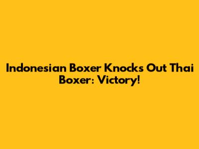 Indonesian Boxer Knocks Out Thai Boxer: Victory!