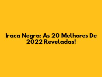 Iraca Negra: As 20 Melhores De 2022 Reveladas!