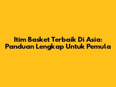Itim Basket Terbaik Di Asia: Panduan Lengkap Untuk Pemula