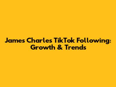 James Charles' TikTok Following: Growth & Trends
