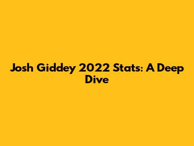 Josh Giddey 2022 Stats: A Deep Dive