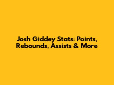 Josh Giddey Stats: Points, Rebounds, Assists & More