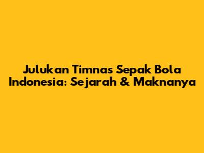 Julukan Timnas Sepak Bola Indonesia: Sejarah & Maknanya